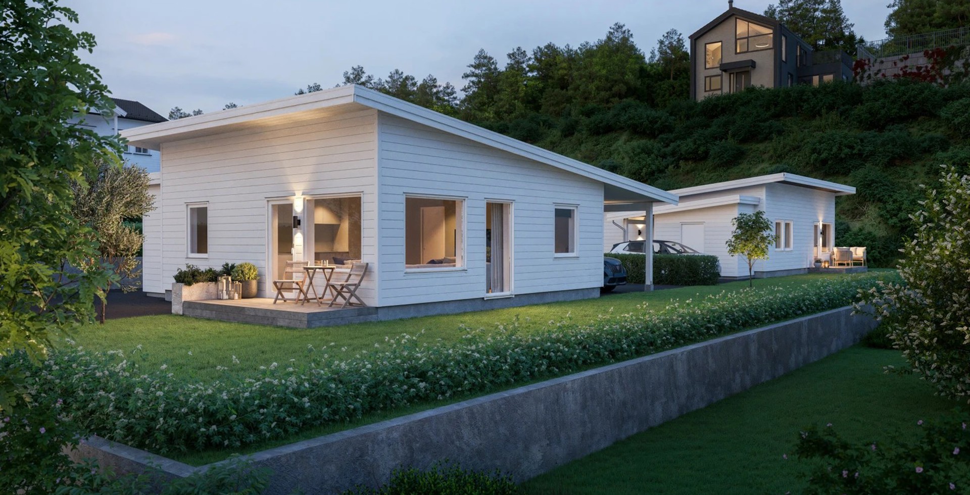 Frittliggende eneboliger med alt på en flate og livsløpsstandard i Revetal